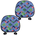 Tropical Aztec Geometric Pattern Print Car Headrest Covers
