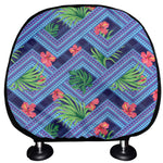 Tropical Aztec Geometric Pattern Print Car Headrest Covers