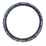 Tropical Aztec Geometric Pattern Print Car Steering Wheel Cover