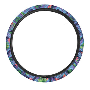 Tropical Aztec Geometric Pattern Print Car Steering Wheel Cover