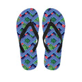 Tropical Aztec Geometric Pattern Print Flip Flops
