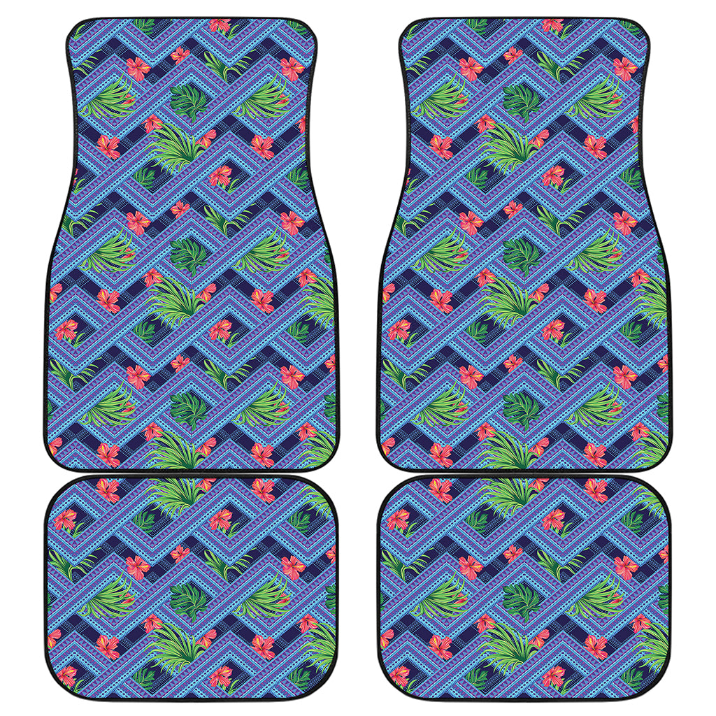 Tropical Aztec Geometric Pattern Print Front and Back Car Floor Mats