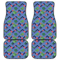 Tropical Aztec Geometric Pattern Print Front and Back Car Floor Mats