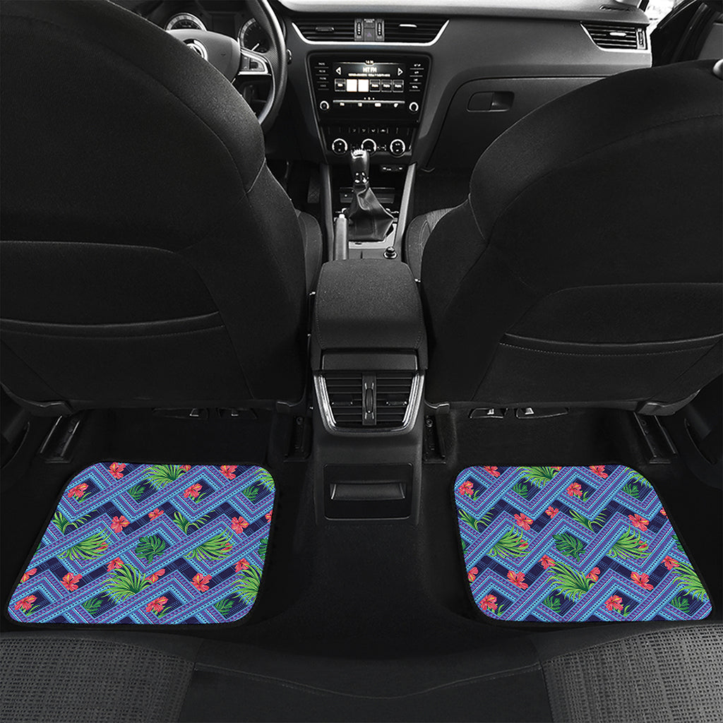 Tropical Aztec Geometric Pattern Print Front and Back Car Floor Mats