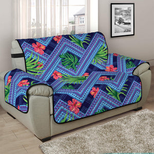 Tropical Aztec Geometric Pattern Print Half Sofa Protector