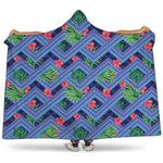 Tropical Aztec Geometric Pattern Print Hooded Blanket