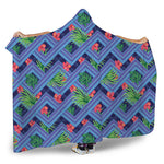 Tropical Aztec Geometric Pattern Print Hooded Blanket