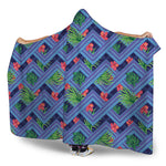 Tropical Aztec Geometric Pattern Print Hooded Blanket