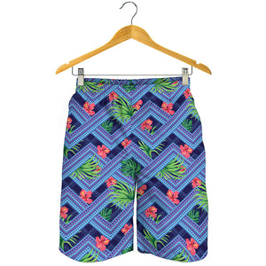 Tropical Aztec Geometric Pattern Print Men's Shorts