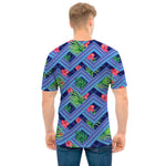 Tropical Aztec Geometric Pattern Print Men's T-Shirt