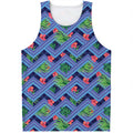 Tropical Aztec Geometric Pattern Print Men's Tank Top