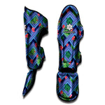 Tropical Aztec Geometric Pattern Print Muay Thai Shin Guard