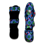Tropical Aztec Geometric Pattern Print Muay Thai Shin Guard
