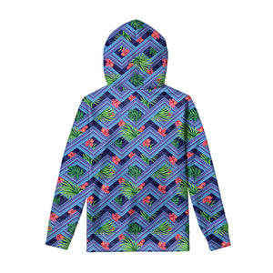 Tropical Aztec Geometric Pattern Print Pullover Hoodie