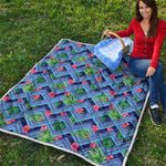 Tropical Aztec Geometric Pattern Print Quilt