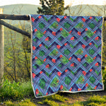 Tropical Aztec Geometric Pattern Print Quilt