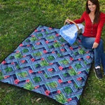 Tropical Aztec Geometric Pattern Print Quilt