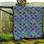 Tropical Aztec Geometric Pattern Print Quilt