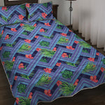 Tropical Aztec Geometric Pattern Print Quilt Bed Set