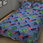 Tropical Aztec Geometric Pattern Print Quilt Bed Set
