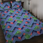 Tropical Aztec Geometric Pattern Print Quilt Bed Set