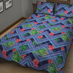 Tropical Aztec Geometric Pattern Print Quilt Bed Set