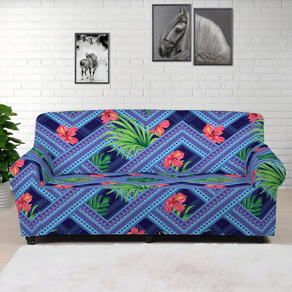 Tropical Aztec Geometric Pattern Print Sofa Cover