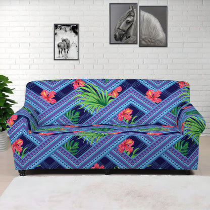 Tropical Aztec Geometric Pattern Print Sofa Cover