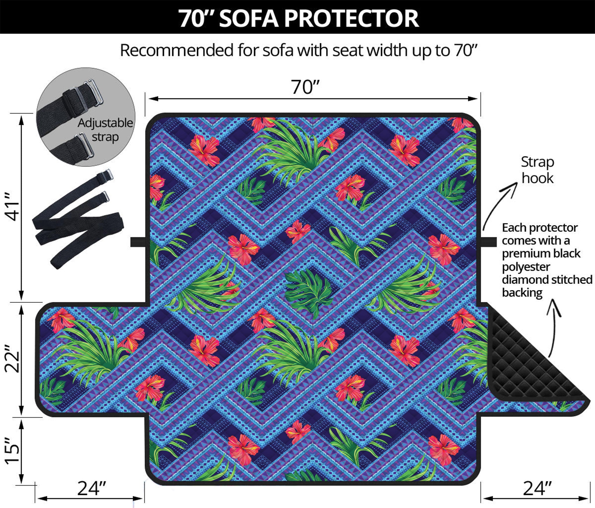 Tropical Aztec Geometric Pattern Print Sofa Protector