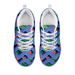 Tropical Aztec Geometric Pattern Print White Sneakers