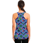 Tropical Aztec Geometric Pattern Print Women's Racerback Tank Top