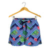 Tropical Aztec Geometric Pattern Print Women's Shorts