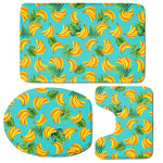 Tropical Banana Leaf Pattern Print 3 Piece Bath Mat Set