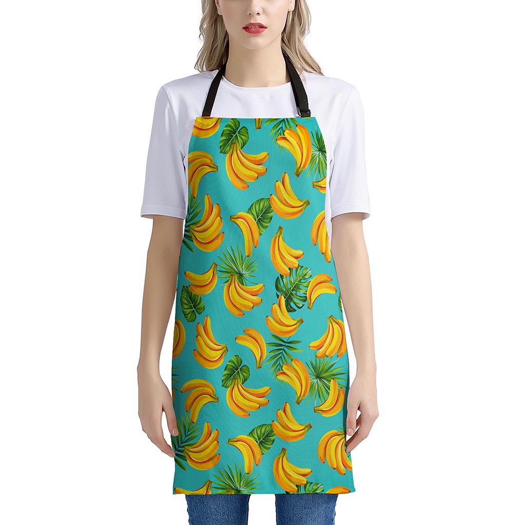 Tropical Banana Leaf Pattern Print Apron