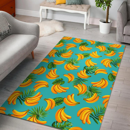 Tropical Banana Leaf Pattern Print Area Rug GearFrost