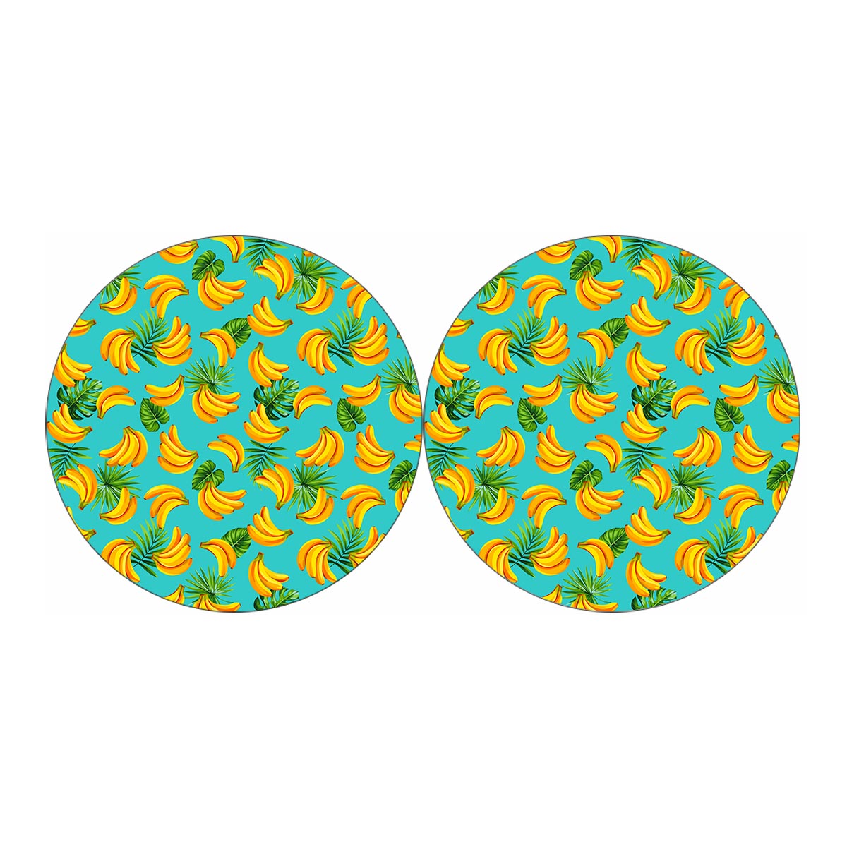Tropical Banana Leaf Pattern Print Car Coasters