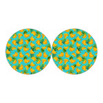 Tropical Banana Leaf Pattern Print Car Coasters