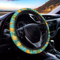 Tropical Banana Leaf Pattern Print Car Steering Wheel Cover