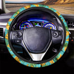 Tropical Banana Leaf Pattern Print Car Steering Wheel Cover