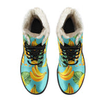 Tropical Banana Leaf Pattern Print Comfy Boots GearFrost