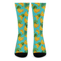 Tropical Banana Leaf Pattern Print Crew Socks