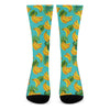 Tropical Banana Leaf Pattern Print Crew Socks