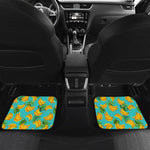 Tropical Banana Leaf Pattern Print Front and Back Car Floor Mats