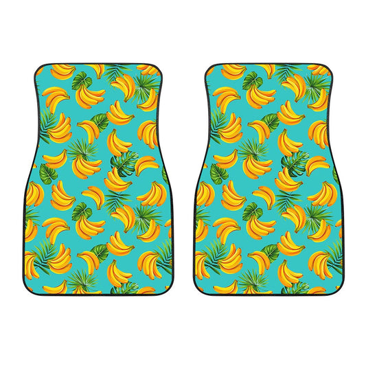 Tropical Banana Leaf Pattern Print Front Car Floor Mats