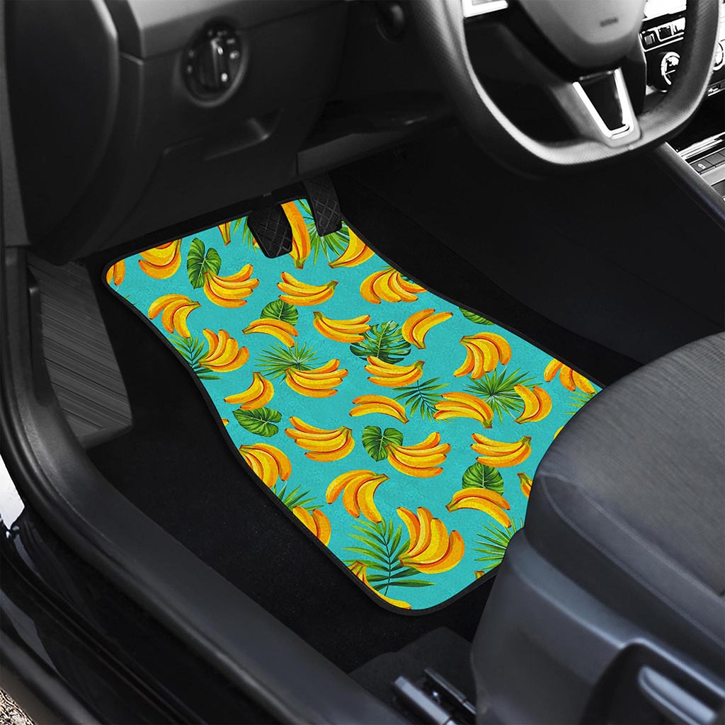 Tropical Banana Leaf Pattern Print Front Car Floor Mats