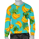 Tropical Banana Leaf Pattern Print Men's Crewneck Sweatshirt GearFrost
