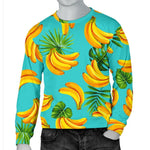 Tropical Banana Leaf Pattern Print Men's Crewneck Sweatshirt GearFrost