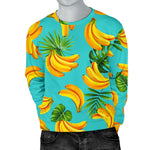 Tropical Banana Leaf Pattern Print Men's Crewneck Sweatshirt GearFrost