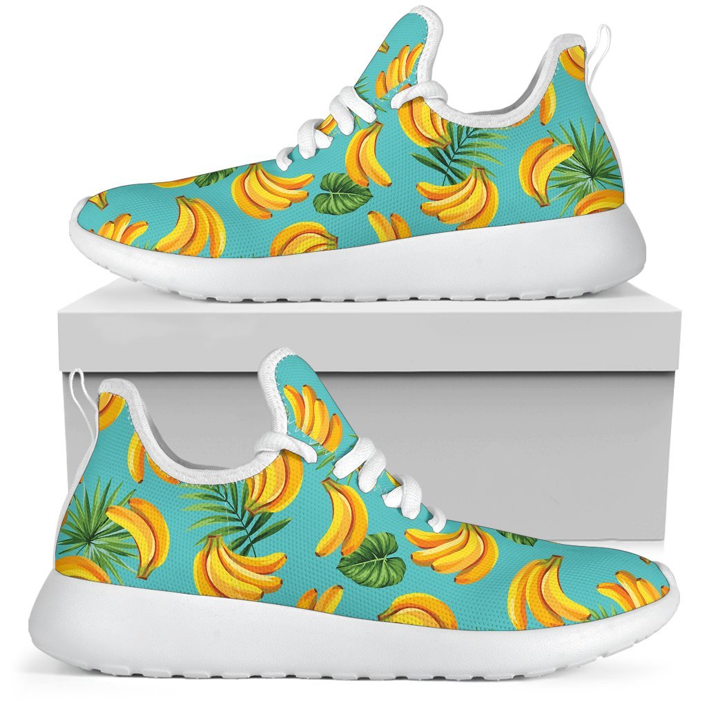 Tropical Banana Leaf Pattern Print Mesh Knit Shoes GearFrost
