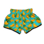 Tropical Banana Leaf Pattern Print Muay Thai Boxing Shorts